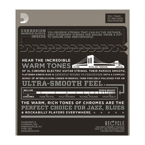 D'Addario ECG23, Electric Guitar Strings, Chromes Flat Wound, Extra Light, 10-48