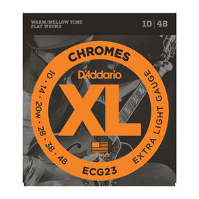 D'Addario ECG23, Electric Guitar Strings, Chromes Flat Wound, Extra Light, 10-48