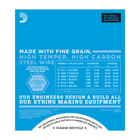 D'Addario EXL115, Nickel Wound, Medium/Blues-Jazz Rock, Medium Wound, Electric Guitar Strings,, 11-49