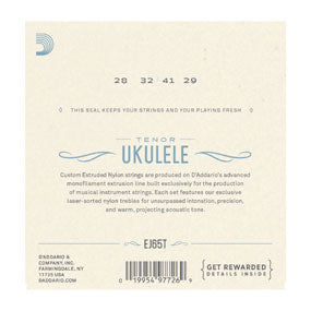 D'Addario  EJ65T Pro-Arté Custom Extruded Ukulele Strings, Tenor