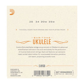 D'Addario EJ65B Pro-Arté Custom Extruded Ukulele Strings, Baritone