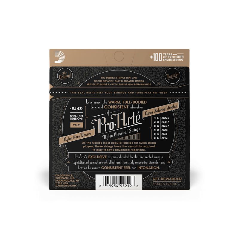 D'Addario EJ43 Pro-Arte Nylon Classical Guitar Strings, Light Tension