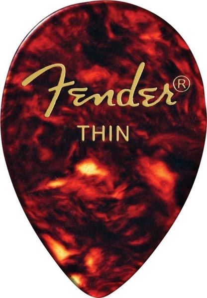 Fender 358T Classic Celluloid Guitar Pick Tear Drop Thin