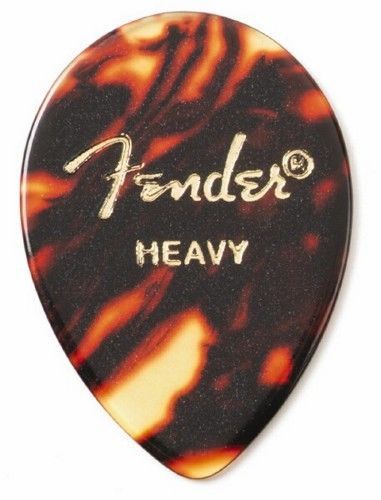 Fender 358H Classic Celluloid Guitar Pick Tear Drop Heavy