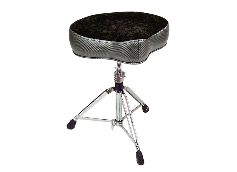 Pork Pie Drum Throne "Big Boy Saddle Drum Throne", Carbon Fiber with Black Top