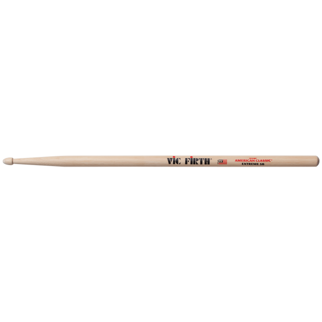 Vic Firth American Classic Extreme 5B, Hickory, wood Tip. Like the 5B, with more power and reach.