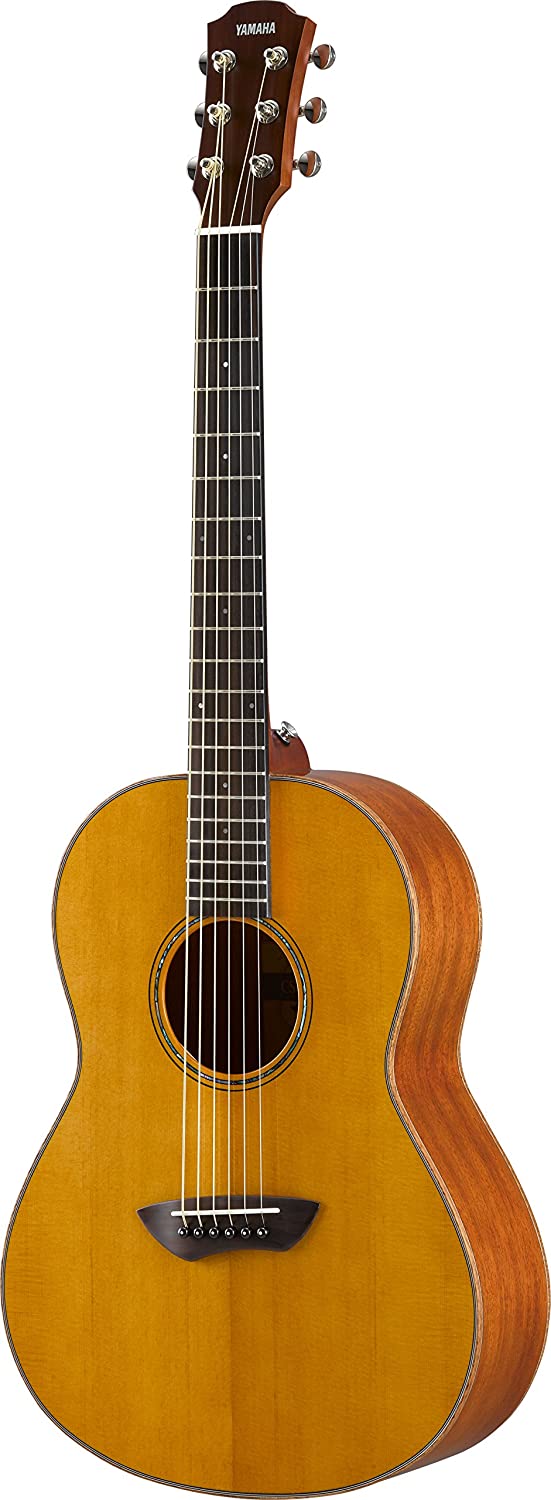 Yamaha CSF3M VN Parlor Size Acoustic/Electric Guitar with Hard Gig Bag, Vintage Natural