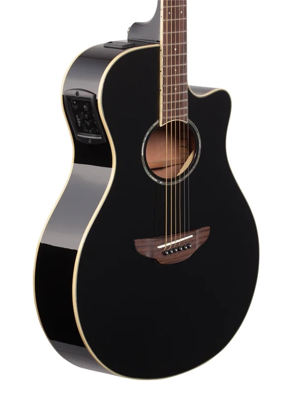 Yamaha APX600 Acoustic/Electric Guitar, Thin-line Cutaway - Black