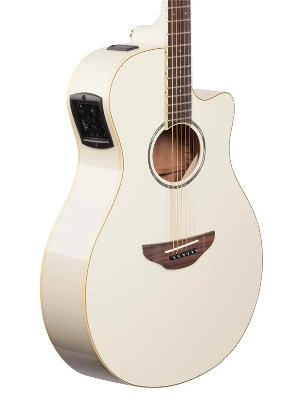 Yamaha APX600 Acoustic/Electric Guitar, Thin-line Cutaway - Vintage White