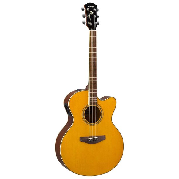 Yamaha CPX600, Medium Jumbo Acoustic/Electric Cutaway Guitar, Vintage Tint