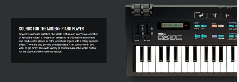 Yamaha MX88-BK, 88-Key Weighted Action Music Synthesizer, Black